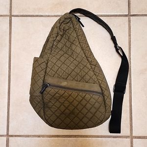L.L. Bean Green Quilted Ameribag Sling Crossbody Backpack